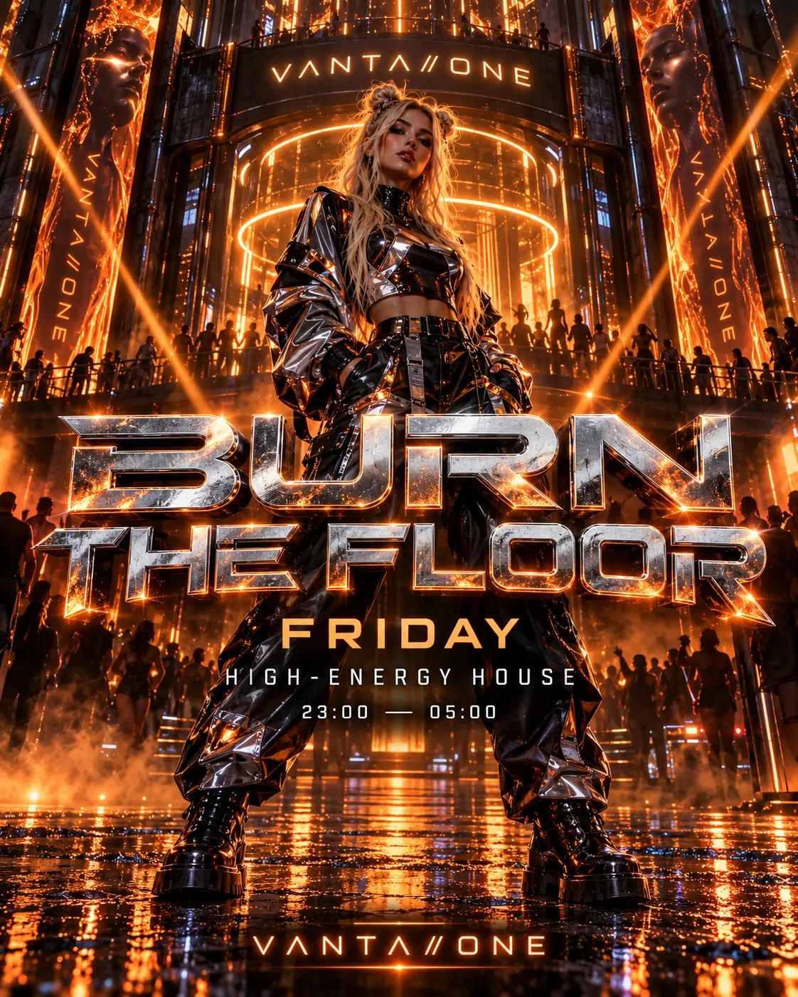 Burn the Floor Friday house event poster